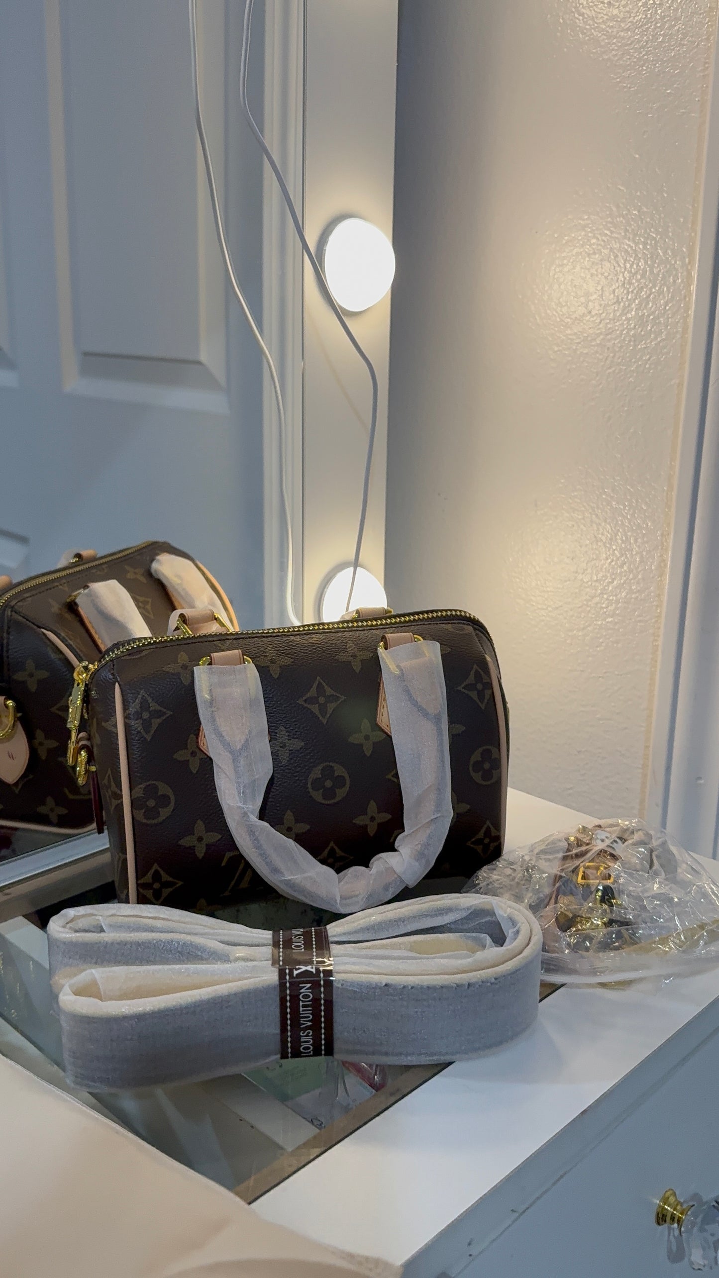 Brown monogram luxury hand bag