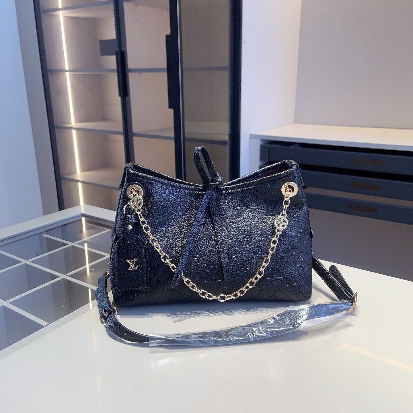 Black monogram purse set