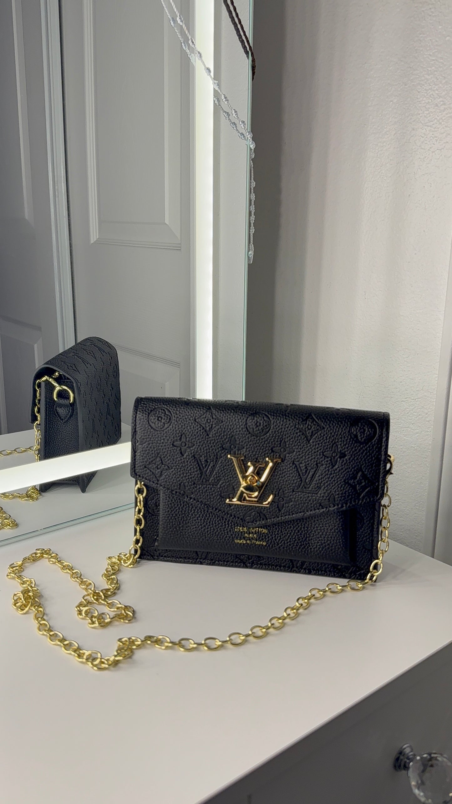 Black monogram purse - ready to ship
