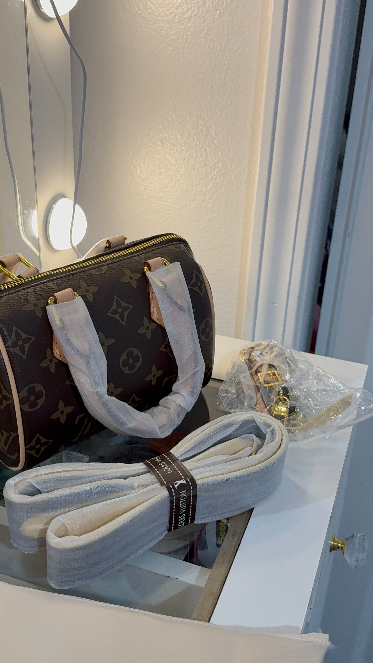 Brown monogram luxury hand bag