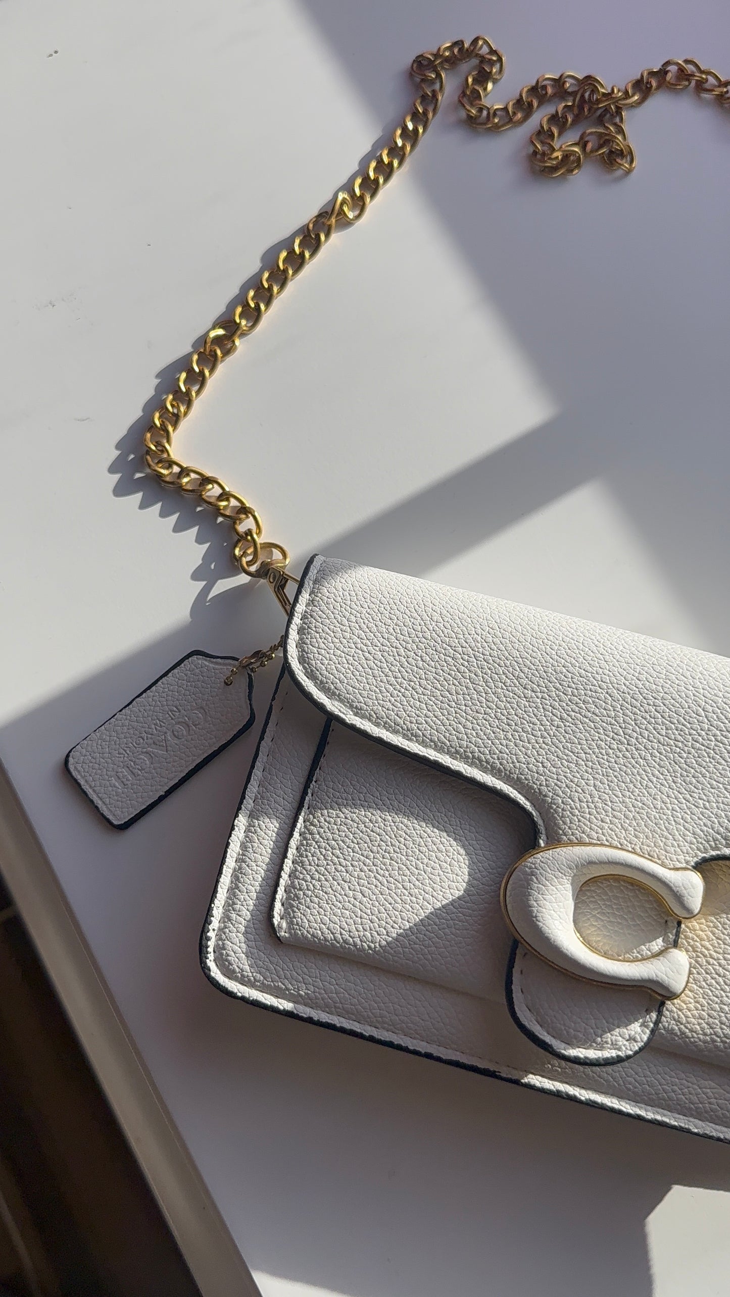 White mini cross body purse