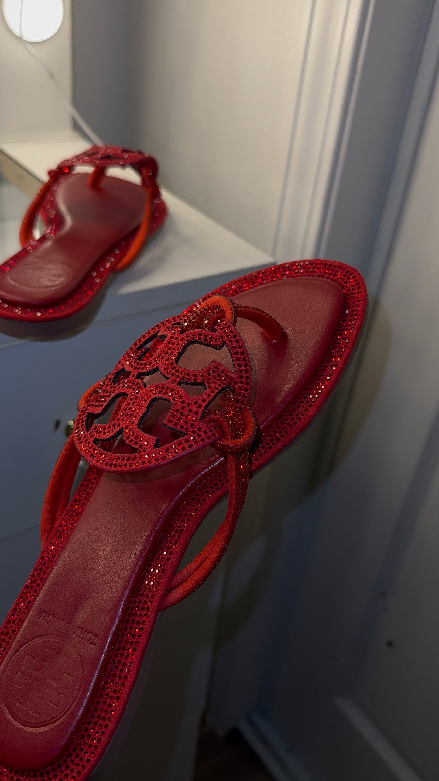 Red sparky TB sandals- no box