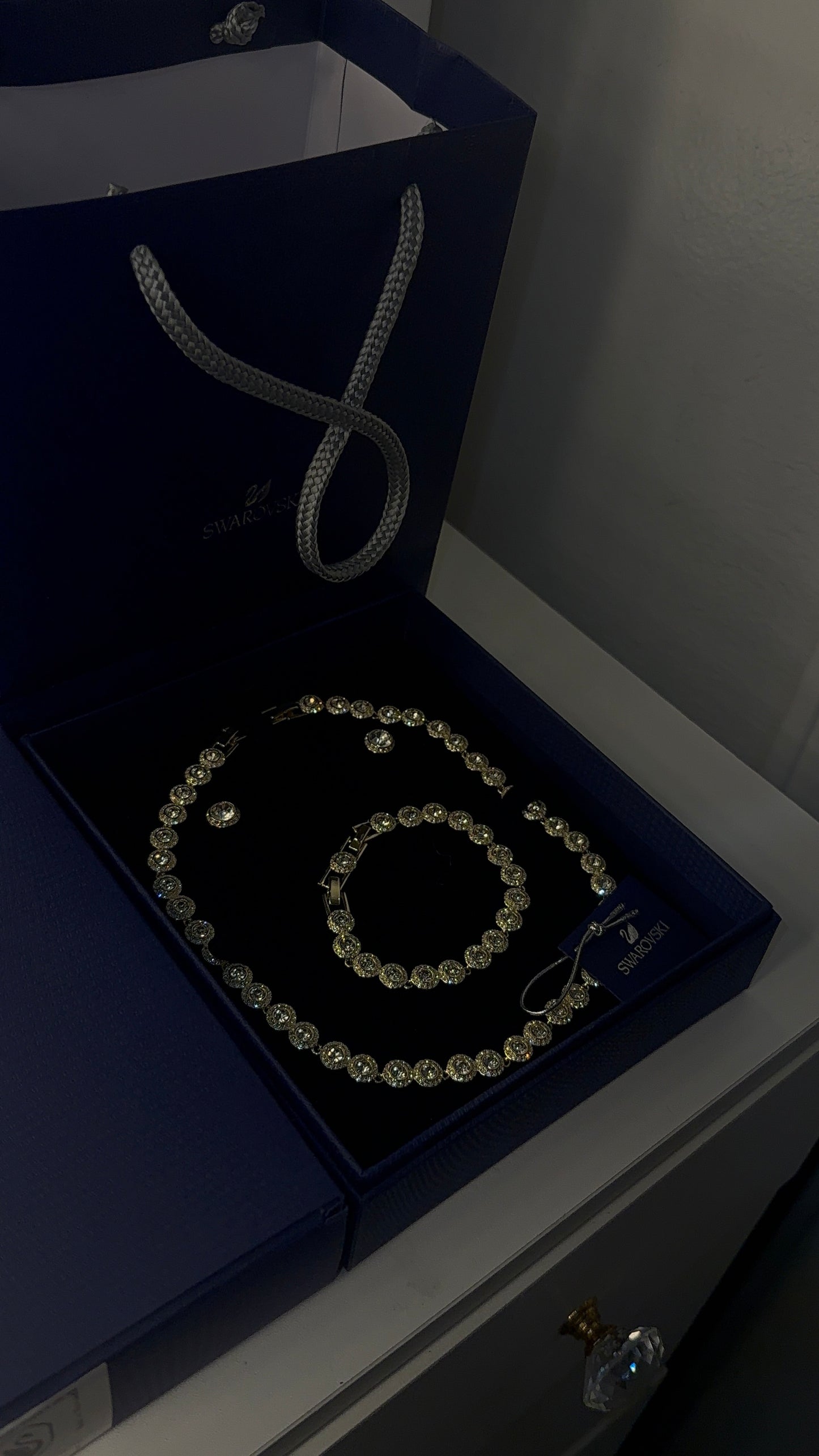 Angelic set of earrings , bracelet & necklace ( available in all colors )