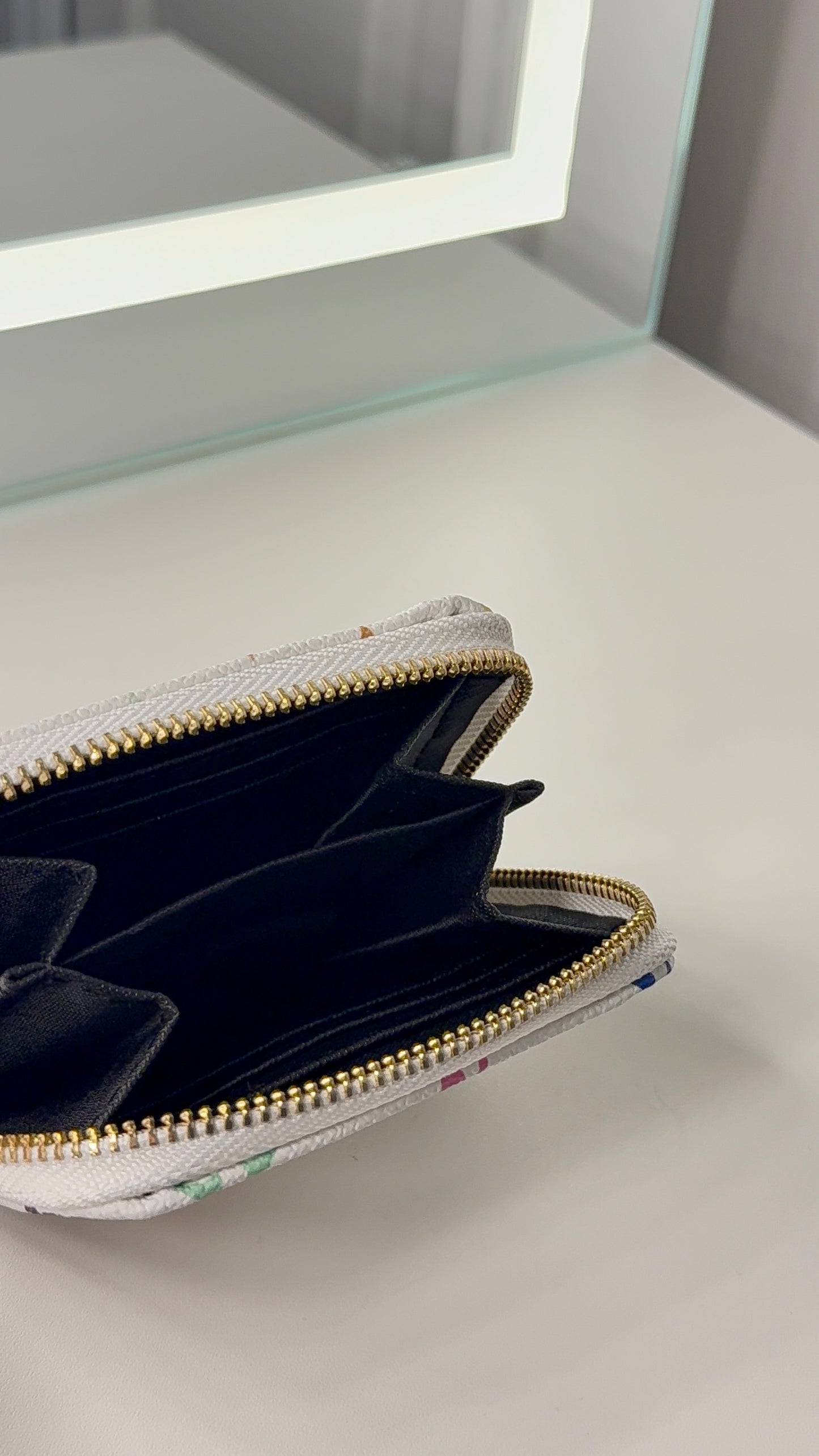 White monogram wallet - ready to ship