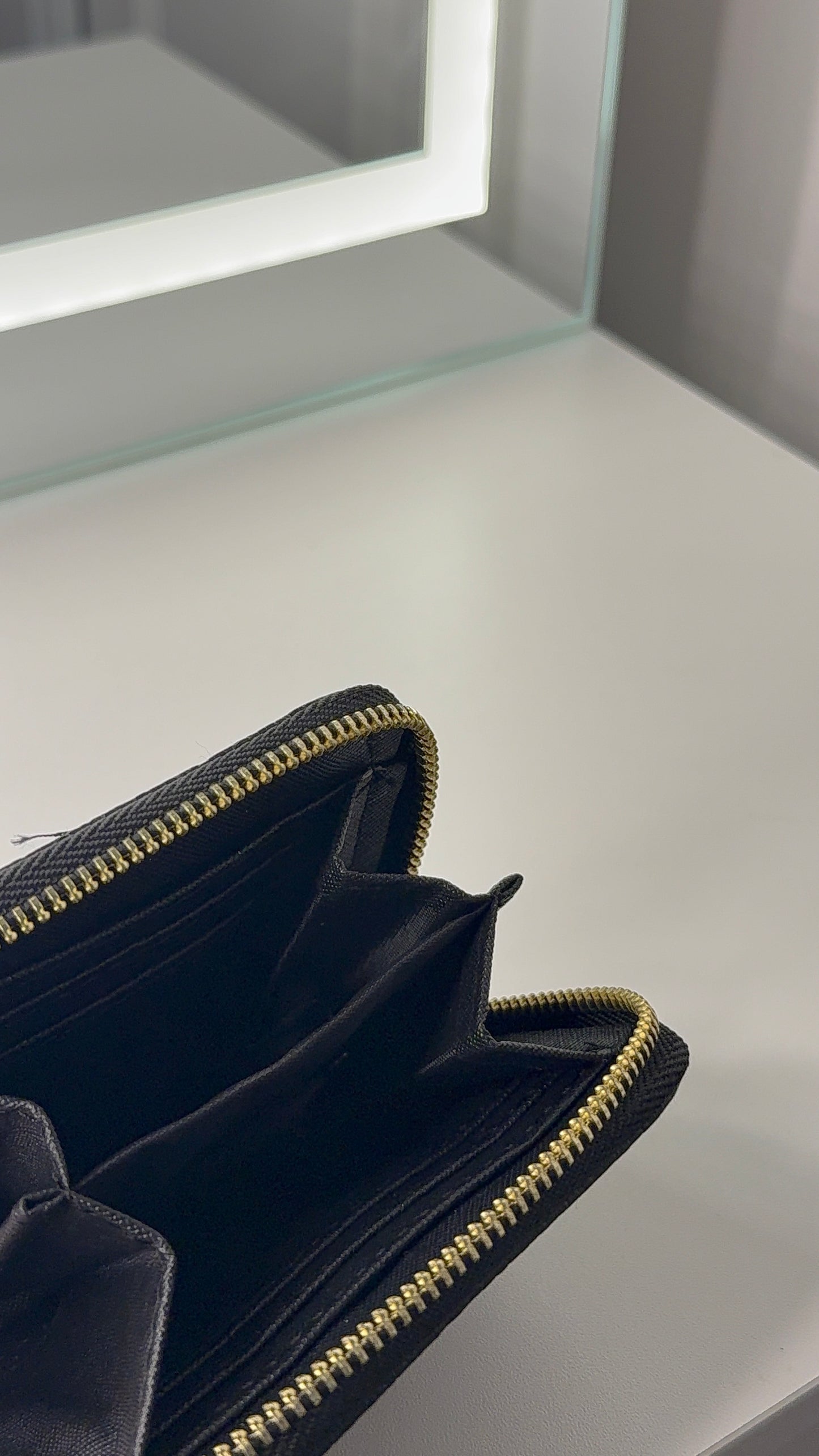 Black monogram wallet - ready to ship