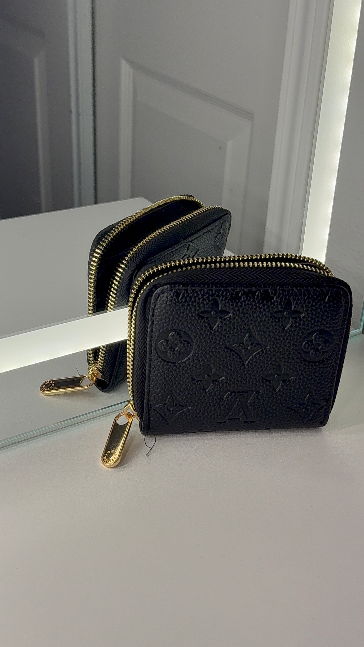 Black monogram wallet - ready to ship