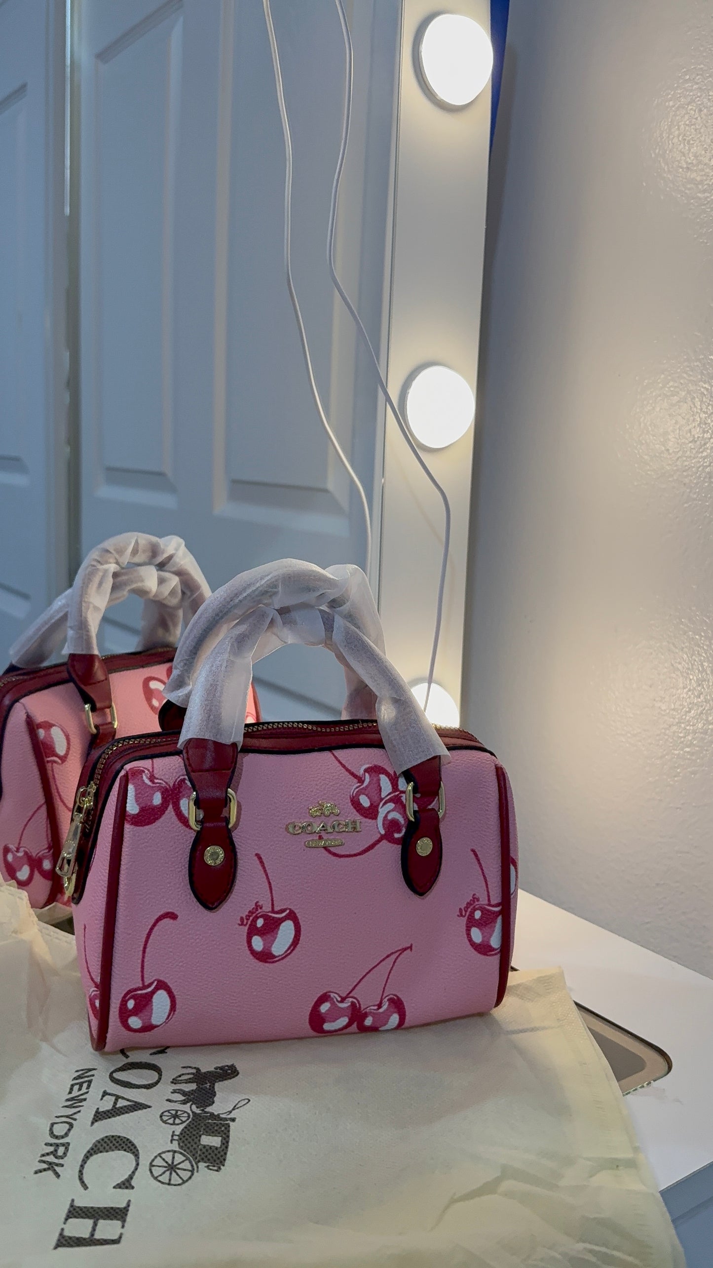 Pink cherry bag ( no box )