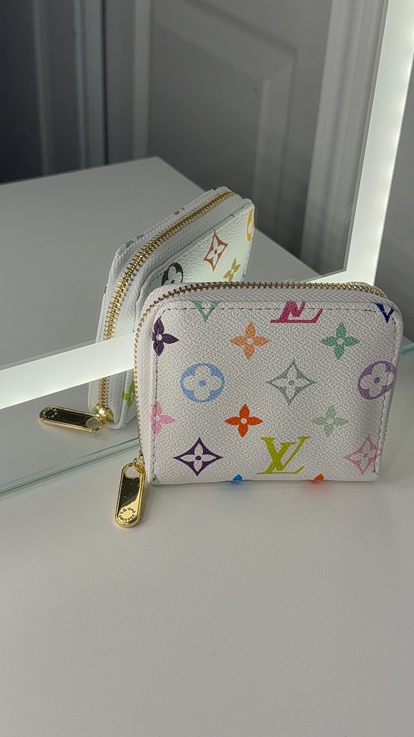 White monogram wallet - ready to ship