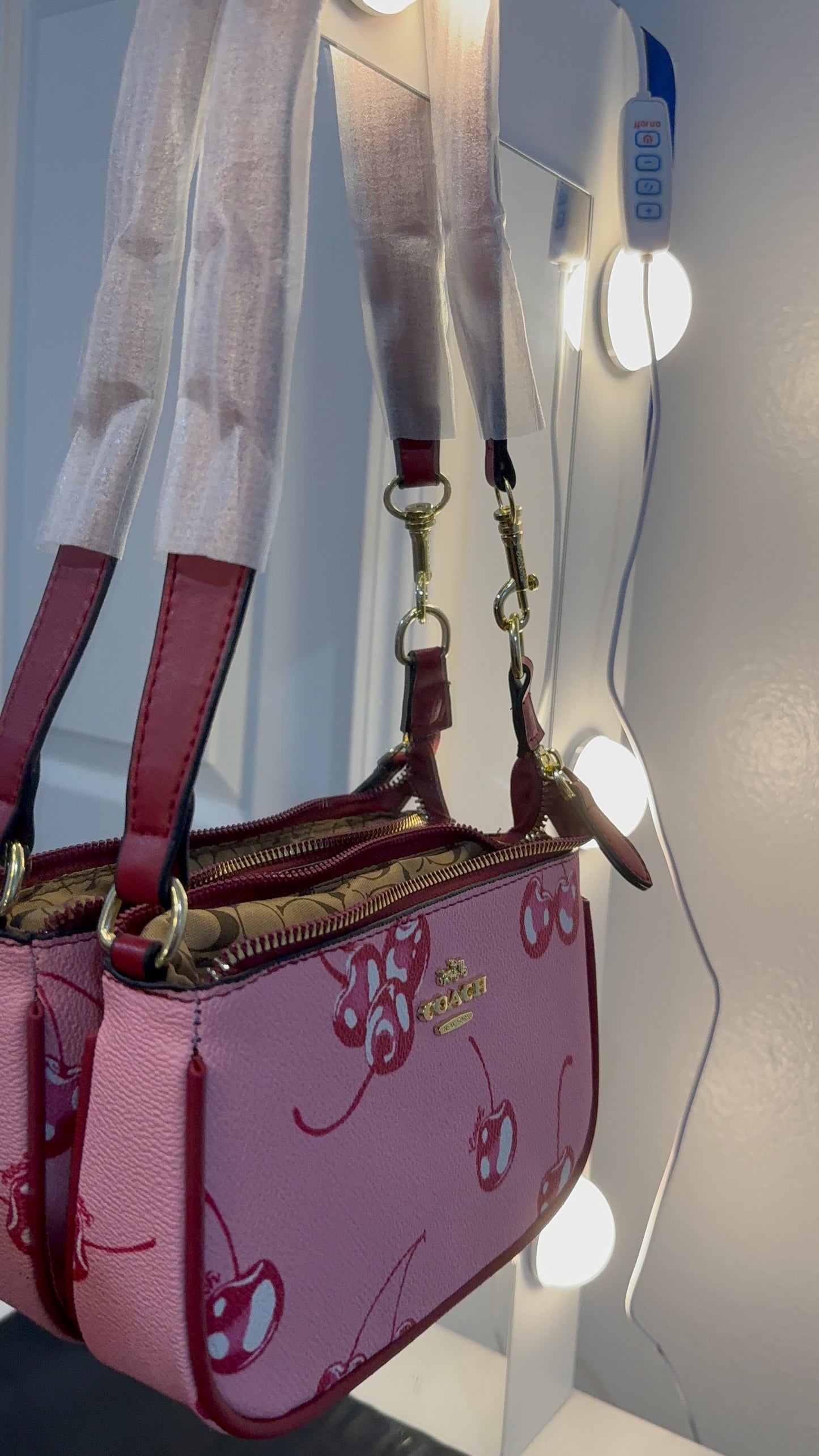 Cherry bag & card holder duo (no box)