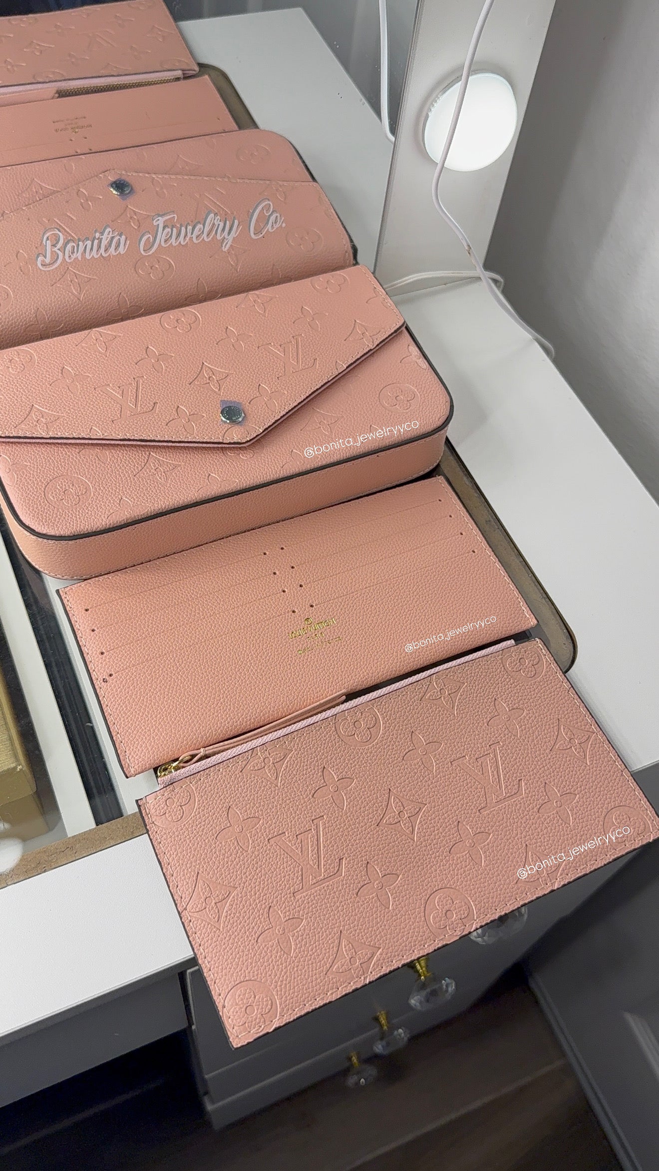 Pink 3pc hand bag- no box