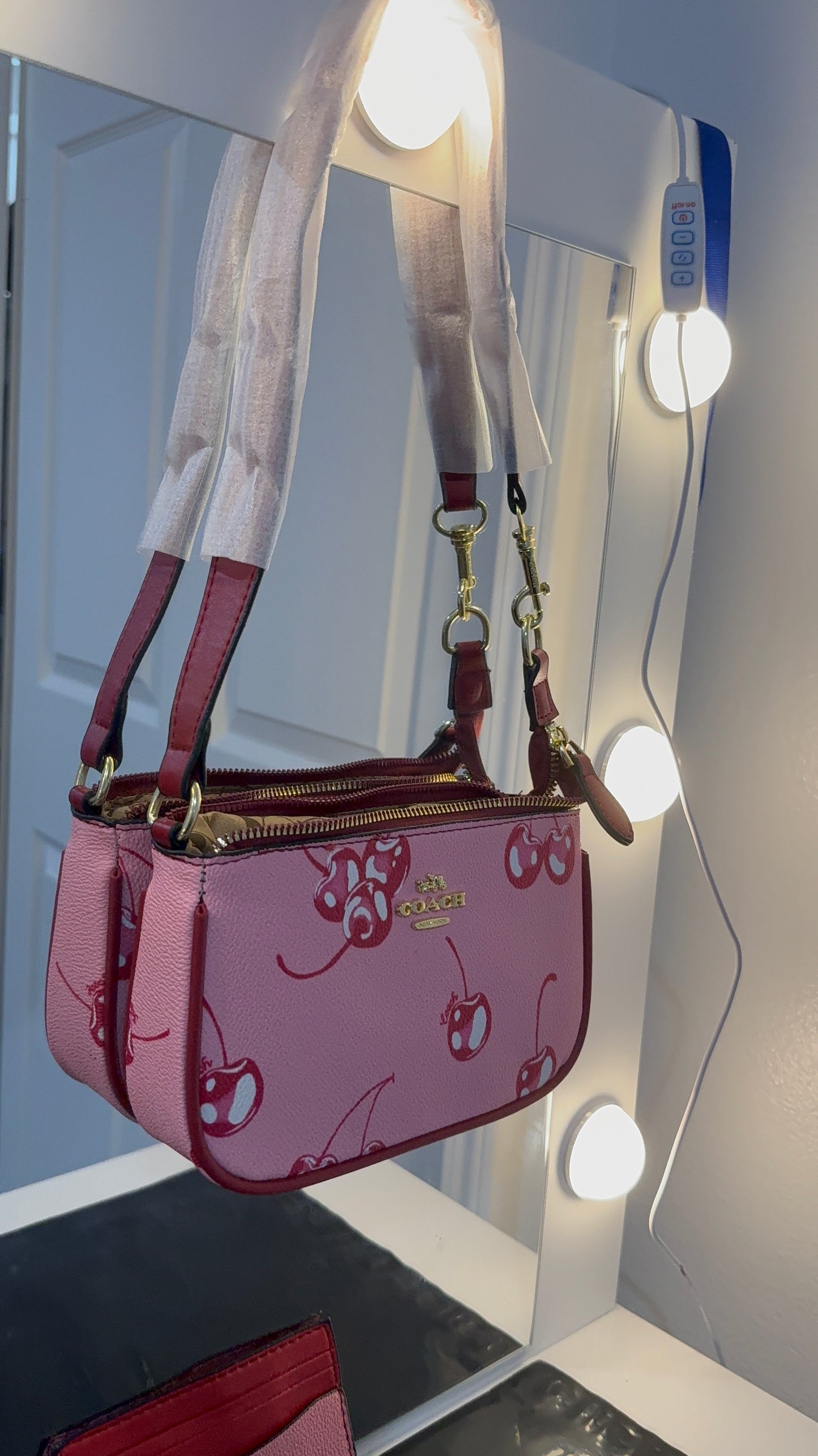 Cherry bag & card holder duo (no box)