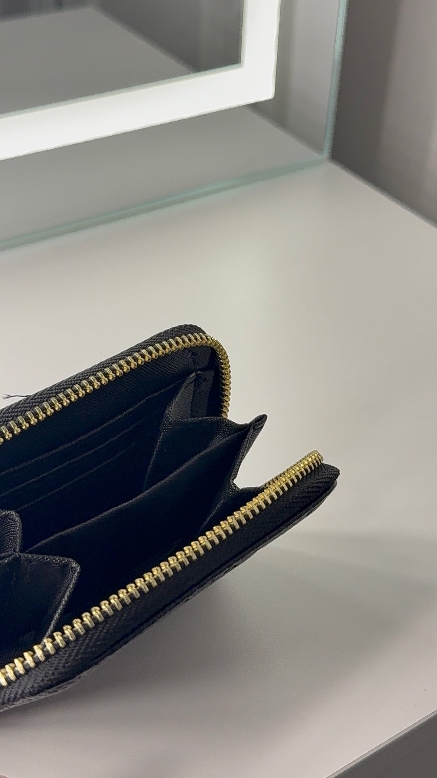 Black monogram wallet - ready to ship
