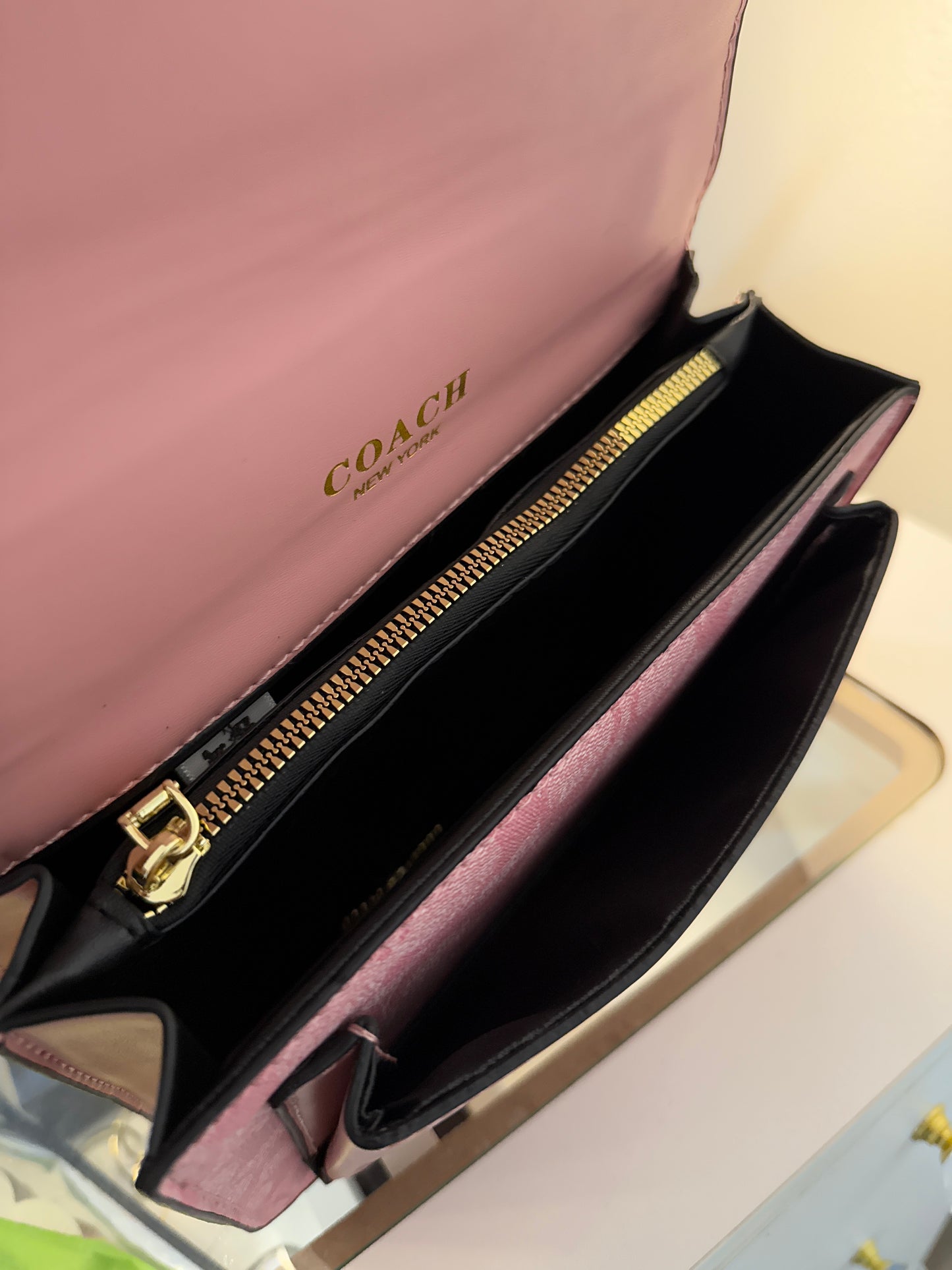 Pink cross body purse