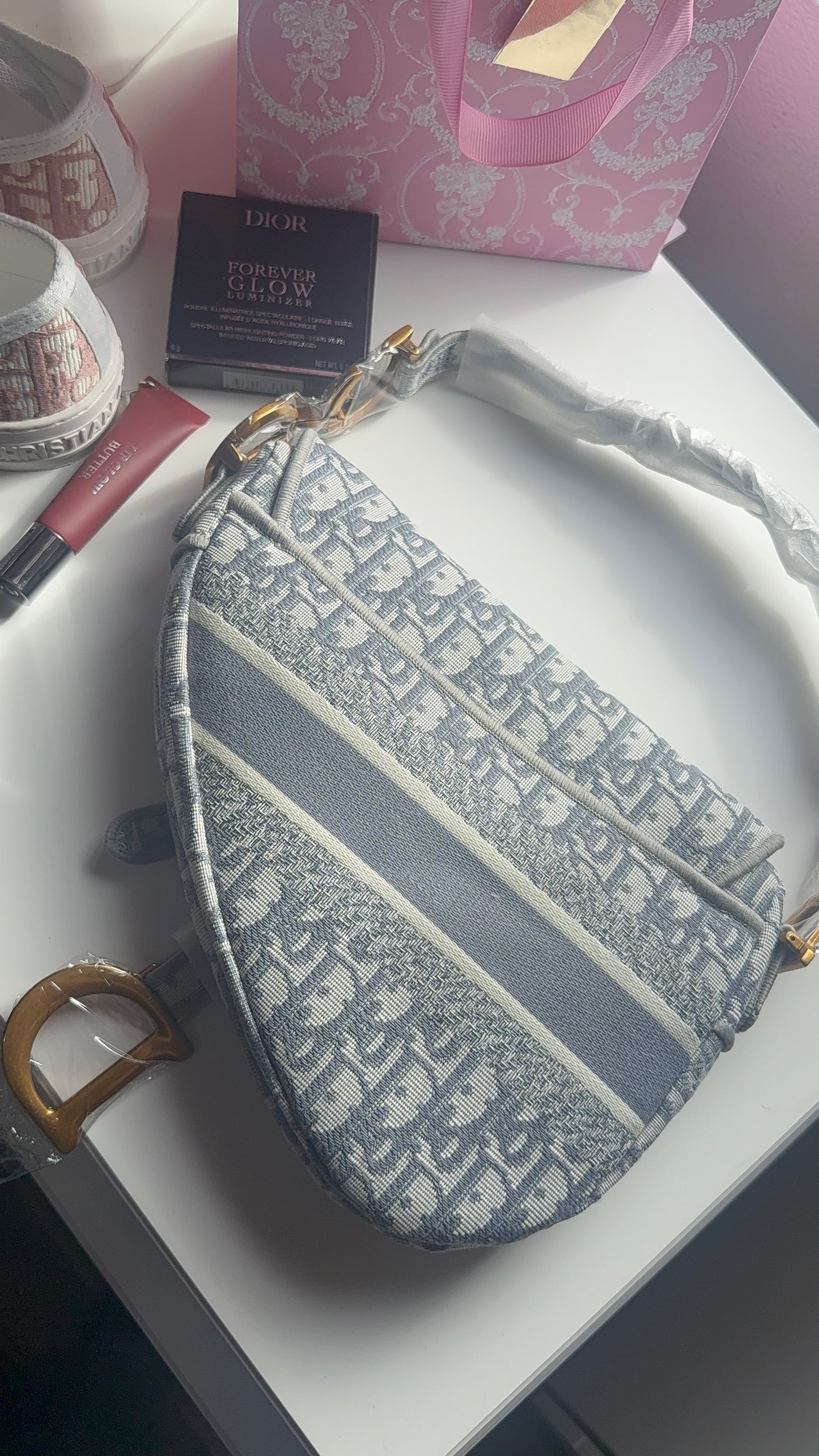Jean blue saddle purse