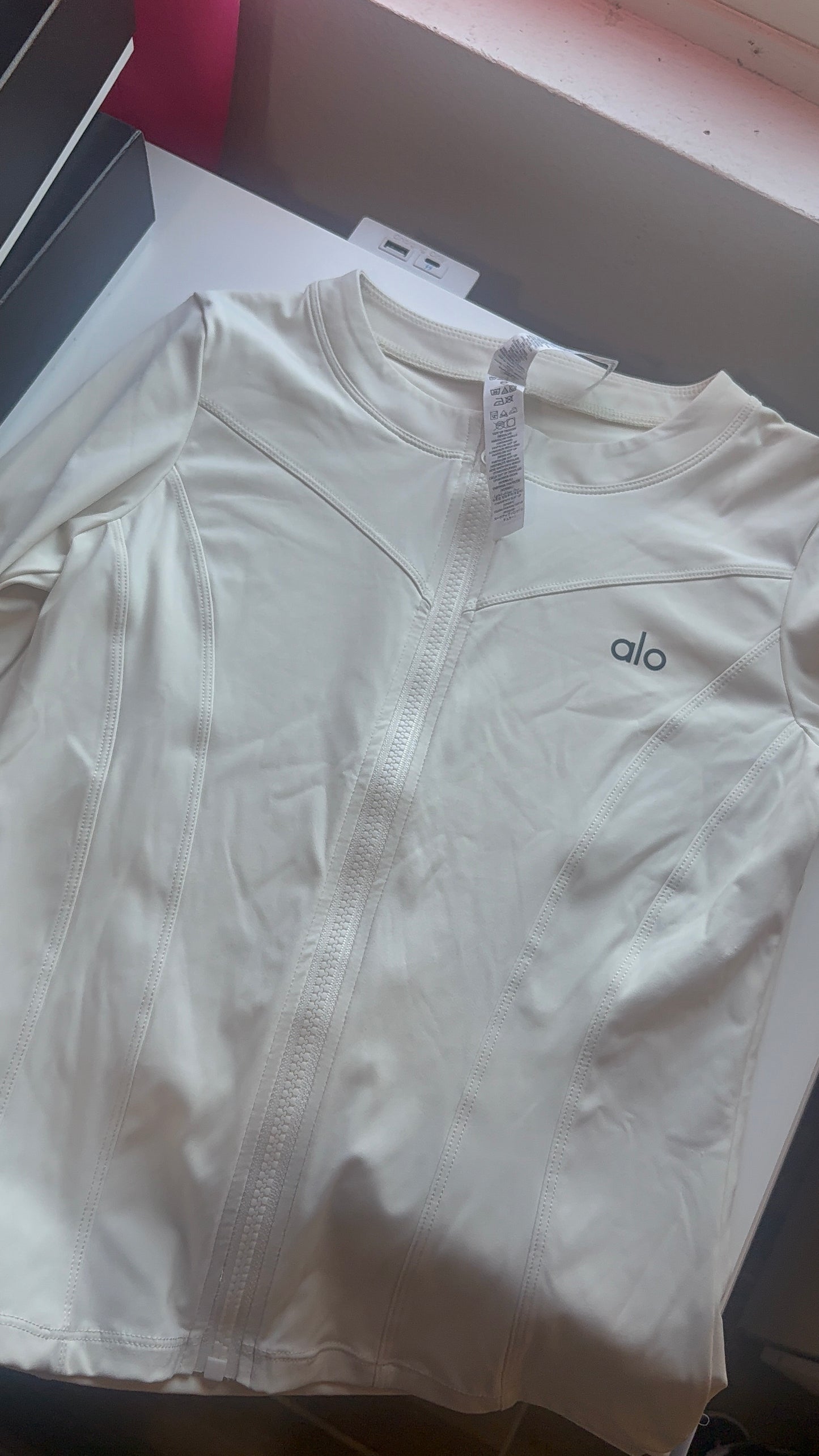 Creamy white zip up - size small