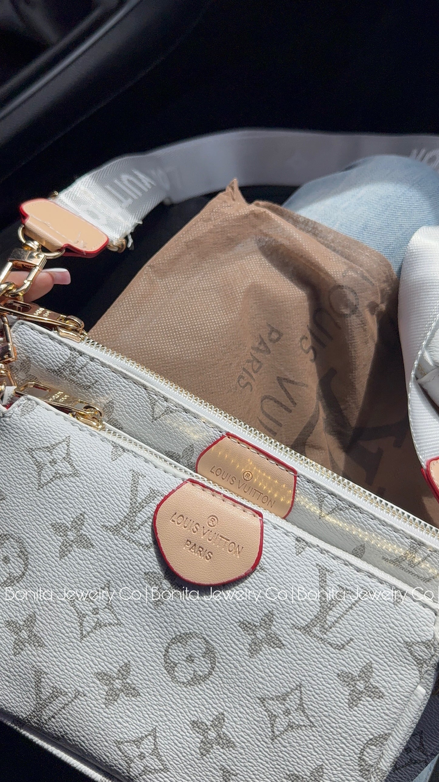 3pc cross body bag / white