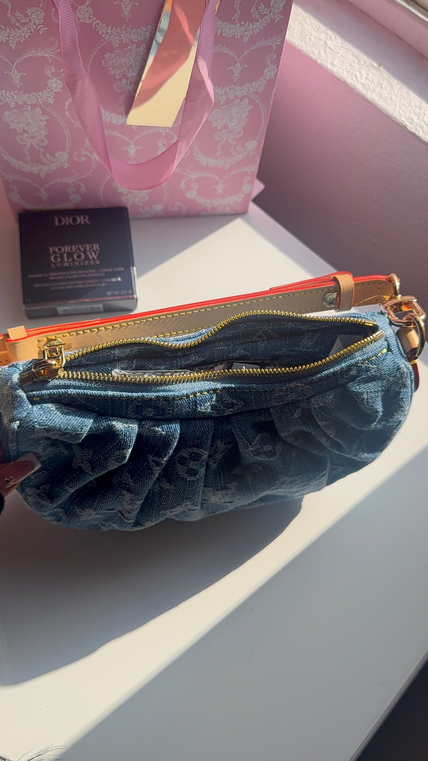 Blue monogram purse