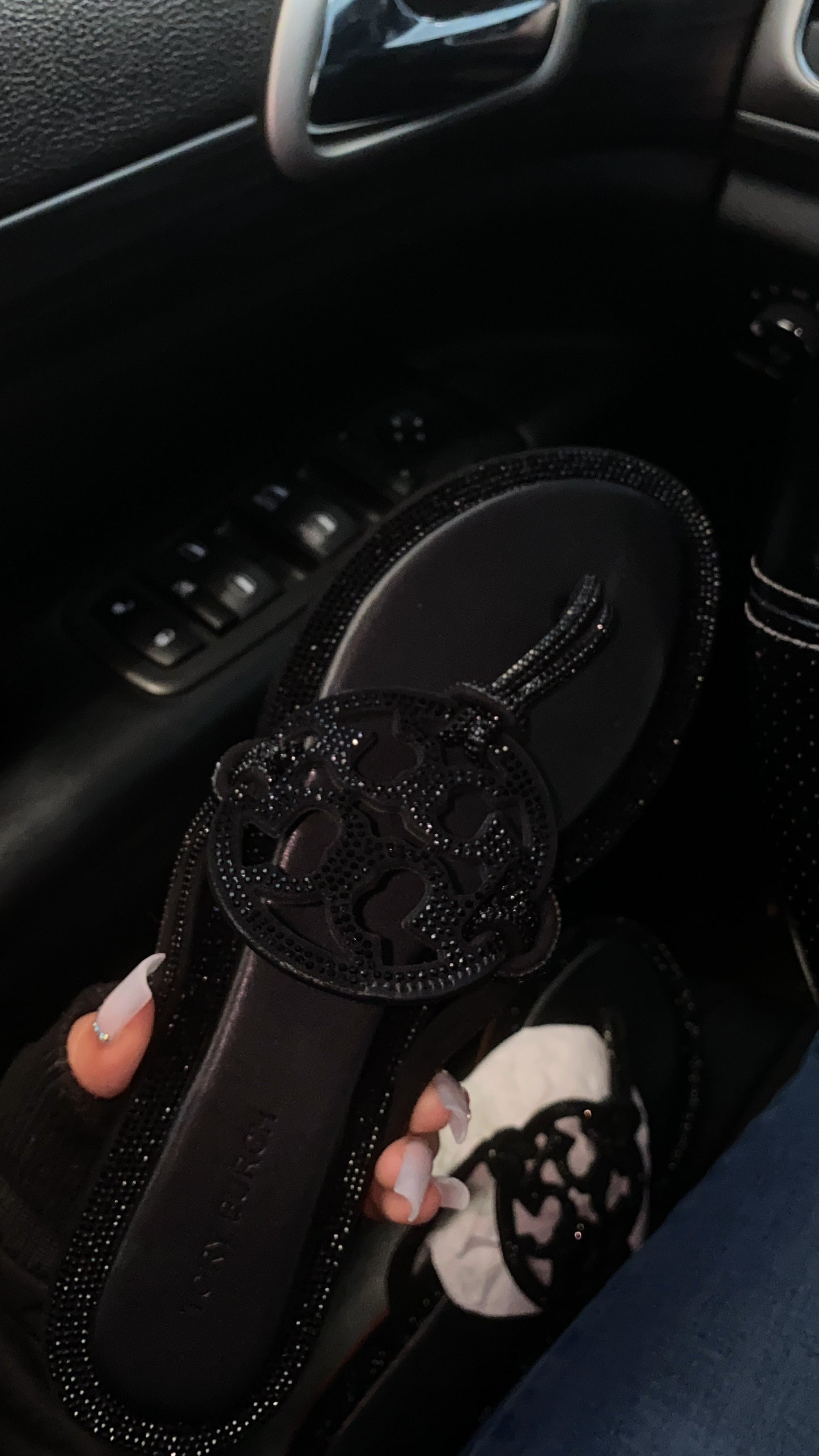Black glitter sandals ( no box )