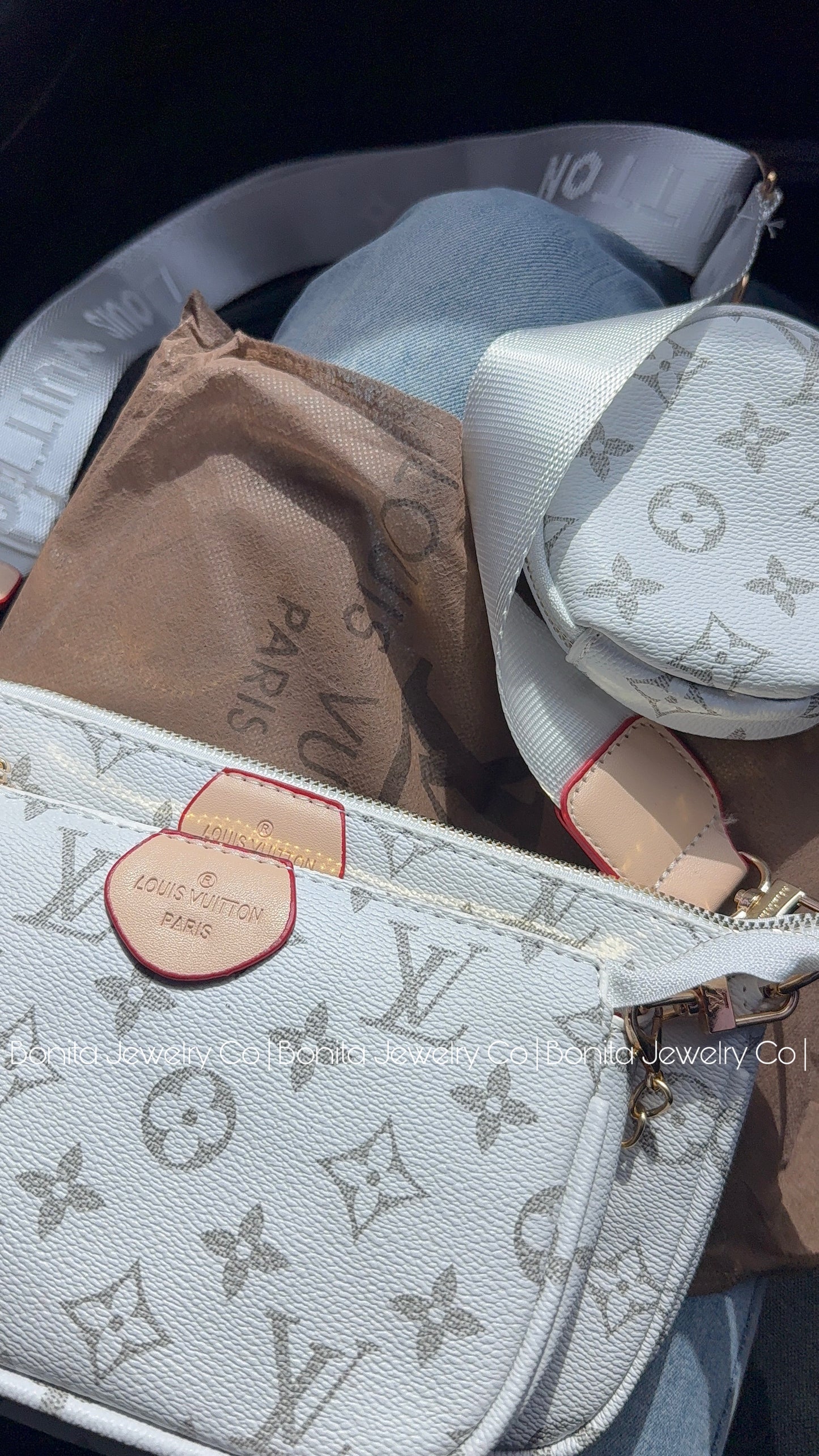 3pc cross body bag / white