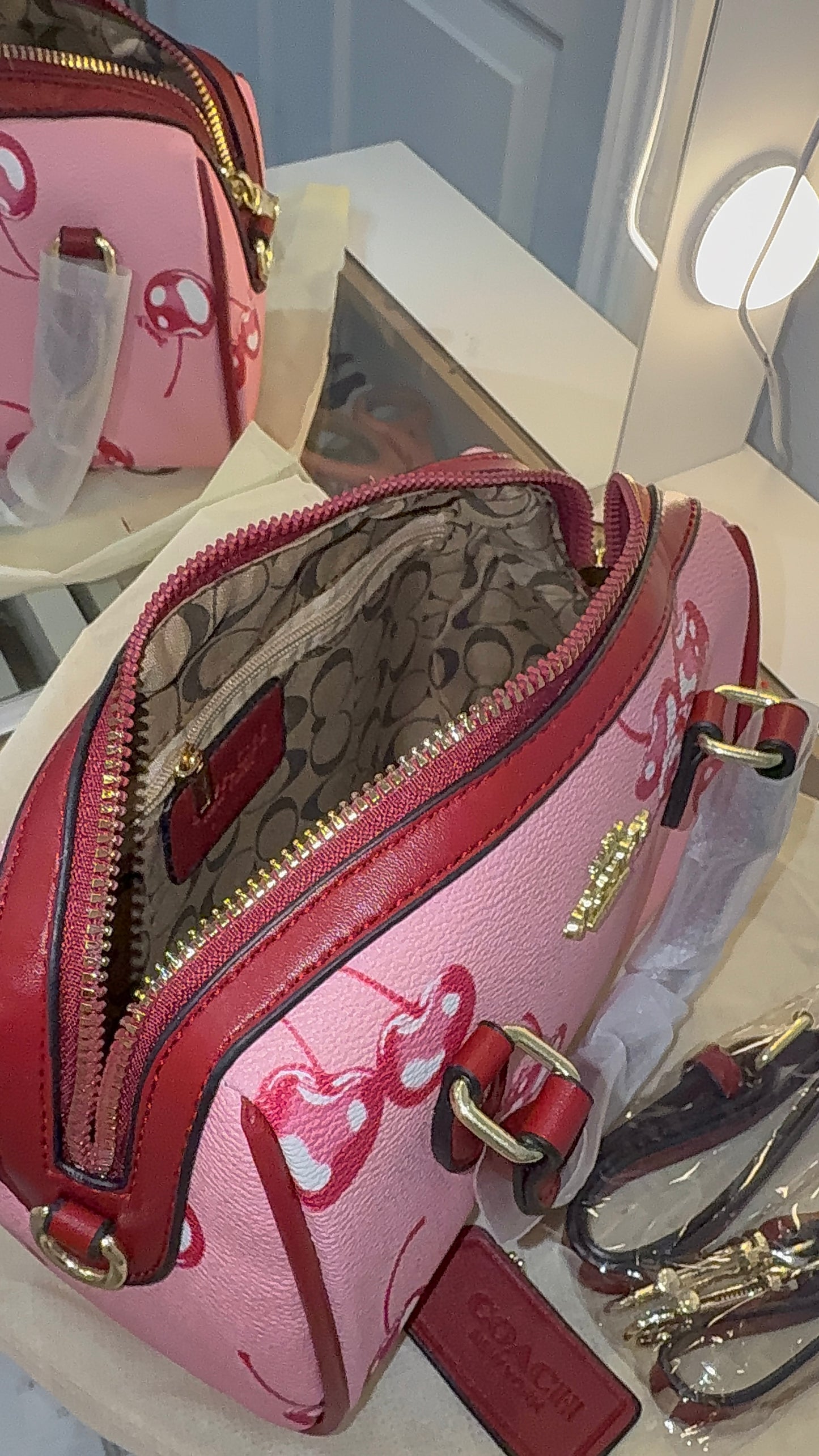 Pink cherry bag ( no box )