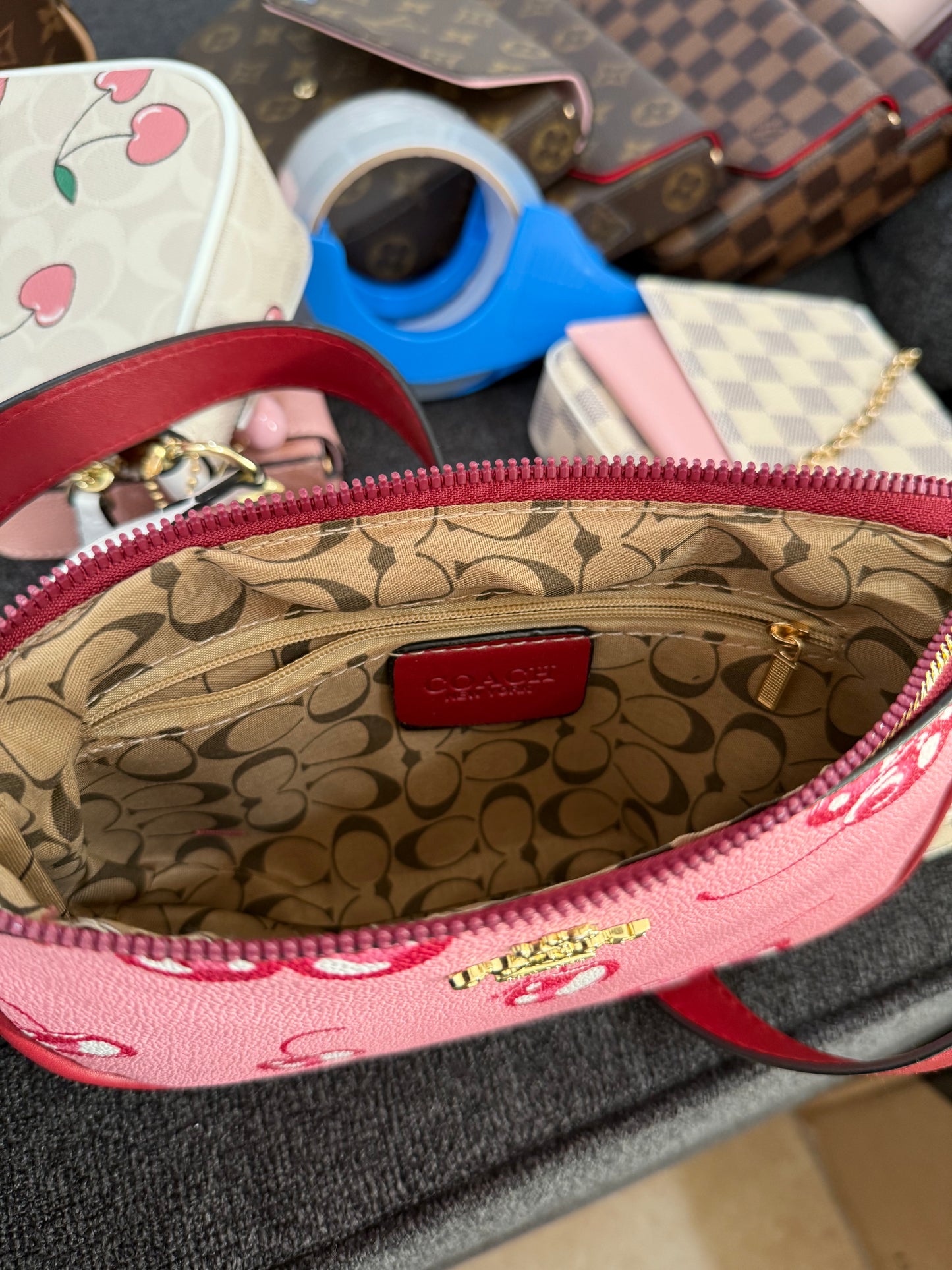 Cherry bag & card holder duo (no box)