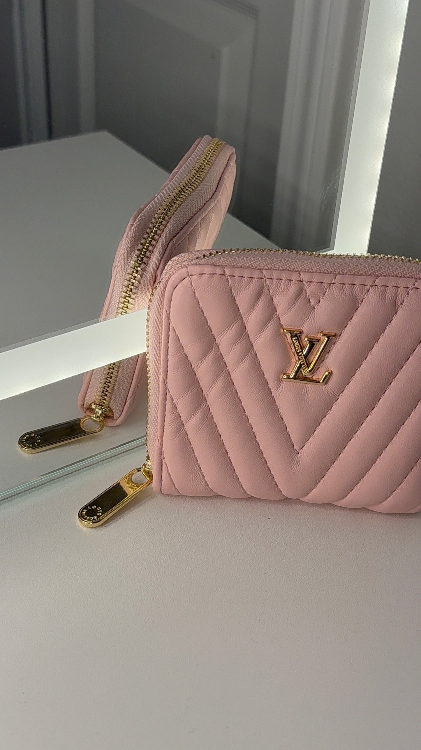 Pink monogram wallet - ready to ship