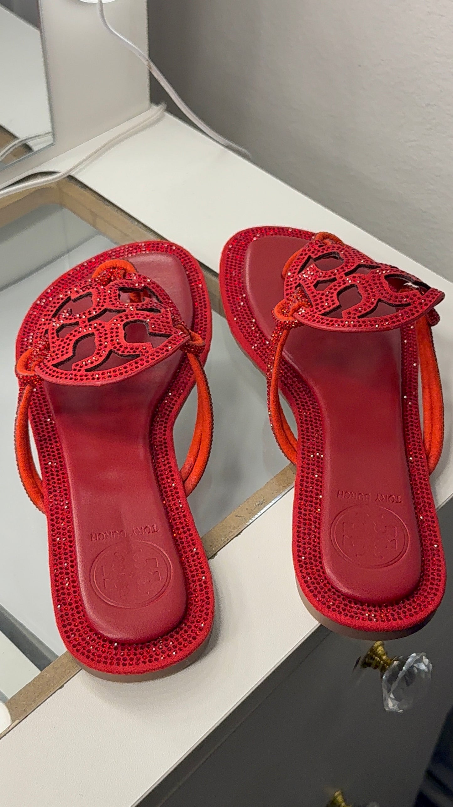 Red sparky TB sandals- no box