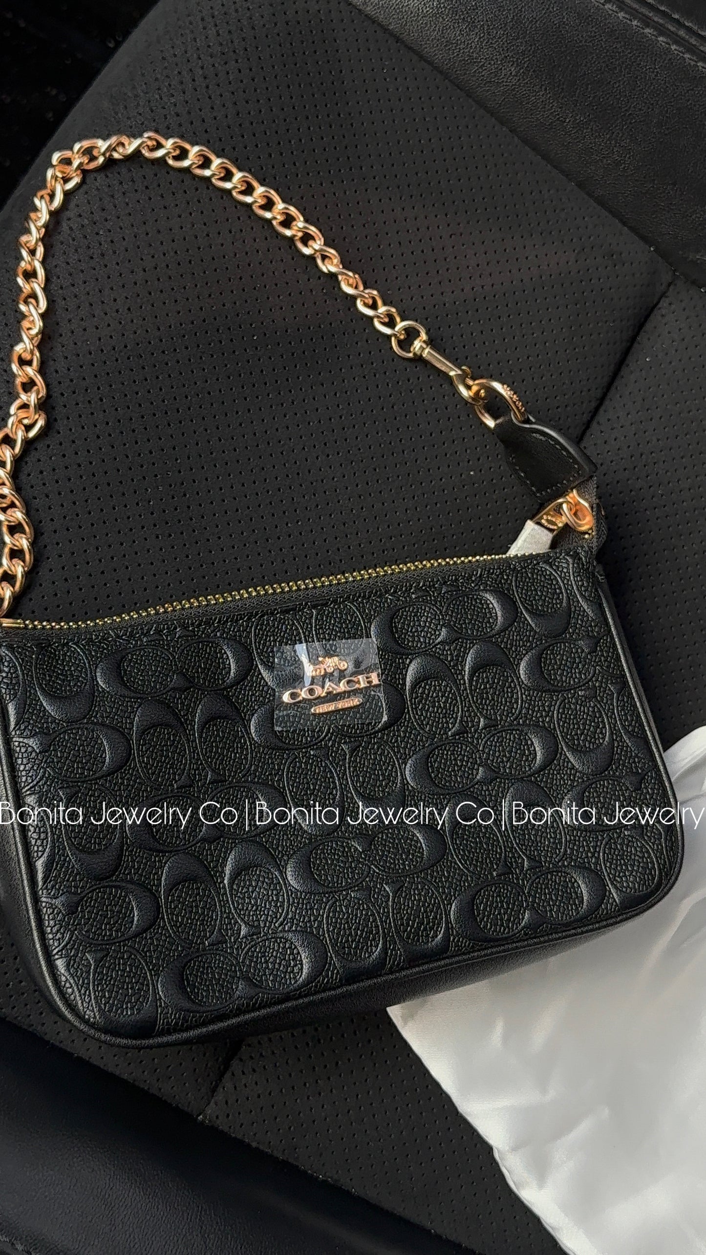 Black monogram purse