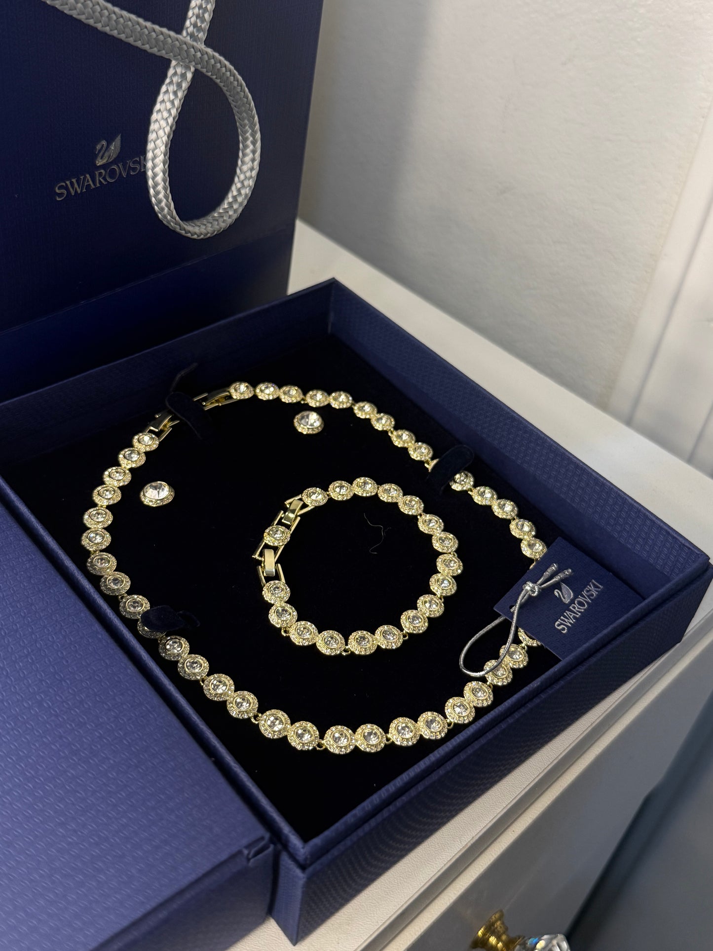 Angelic set of earrings , bracelet & necklace ( available in all colors )