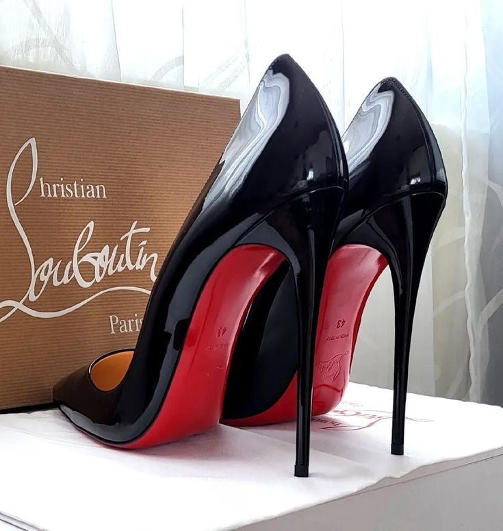 Black heels with red sole