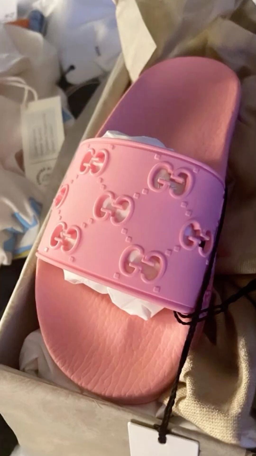 Unisex Pink Gg slides ( no box )