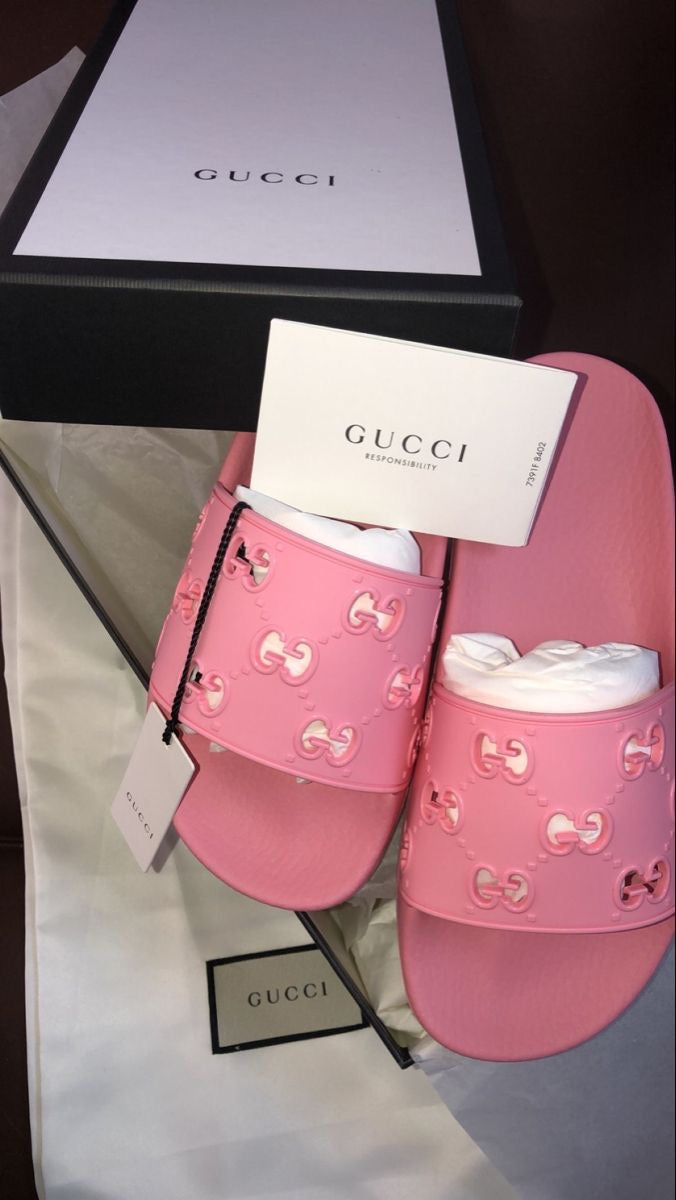 Unisex Pink Gg slides ( no box )