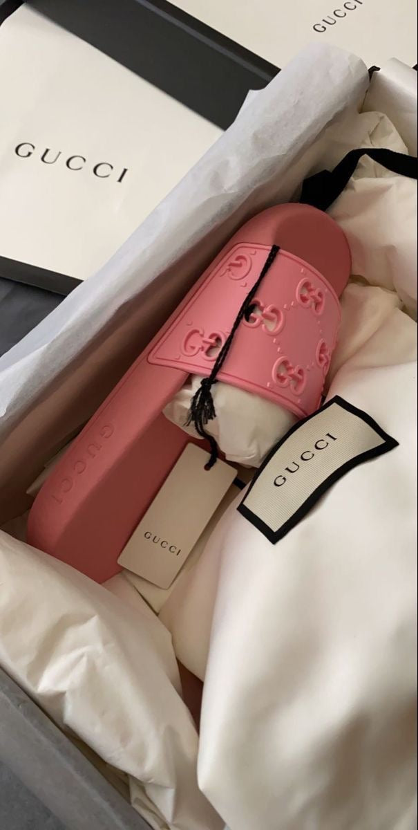 Unisex Pink Gg slides ( no box )