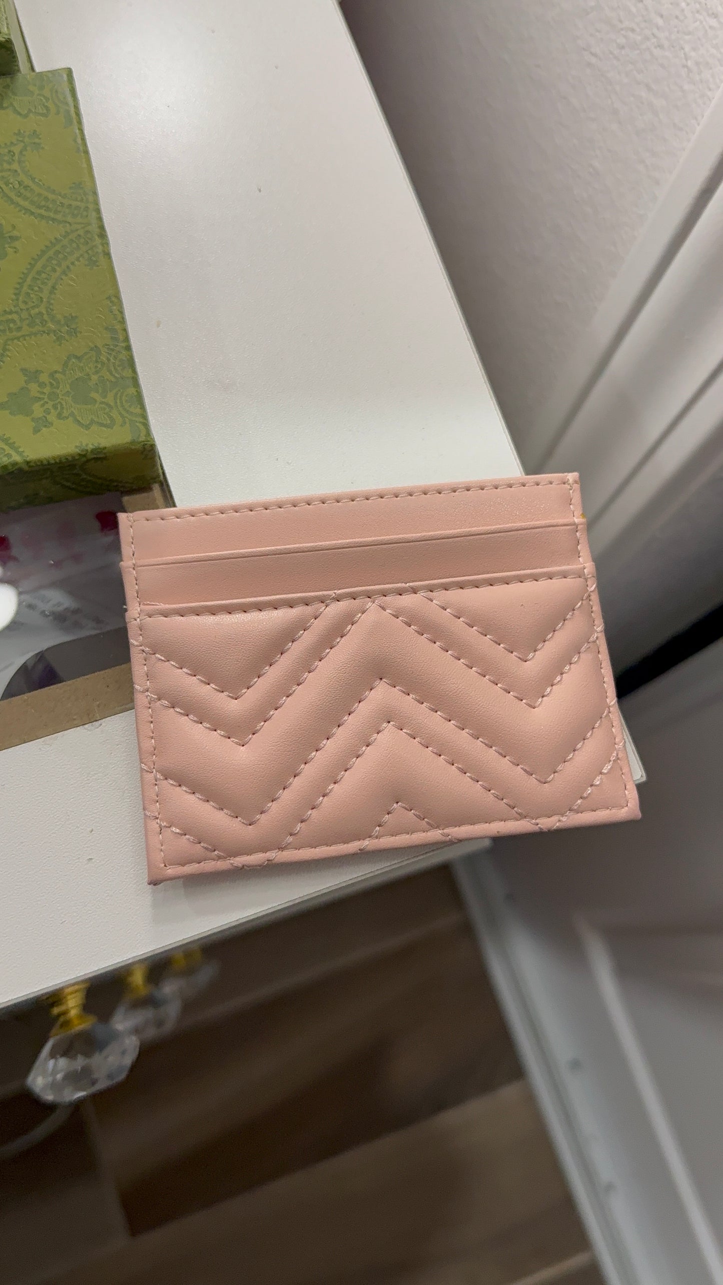 Pink GG card wallet
