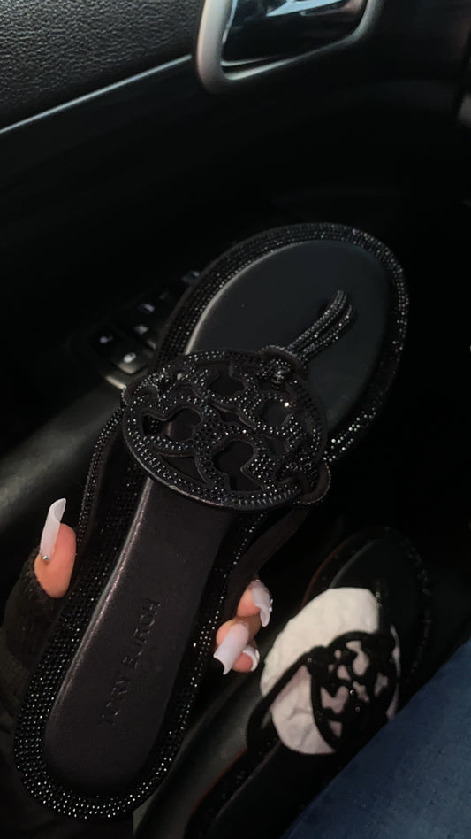 Black glitter sandals ( no box )