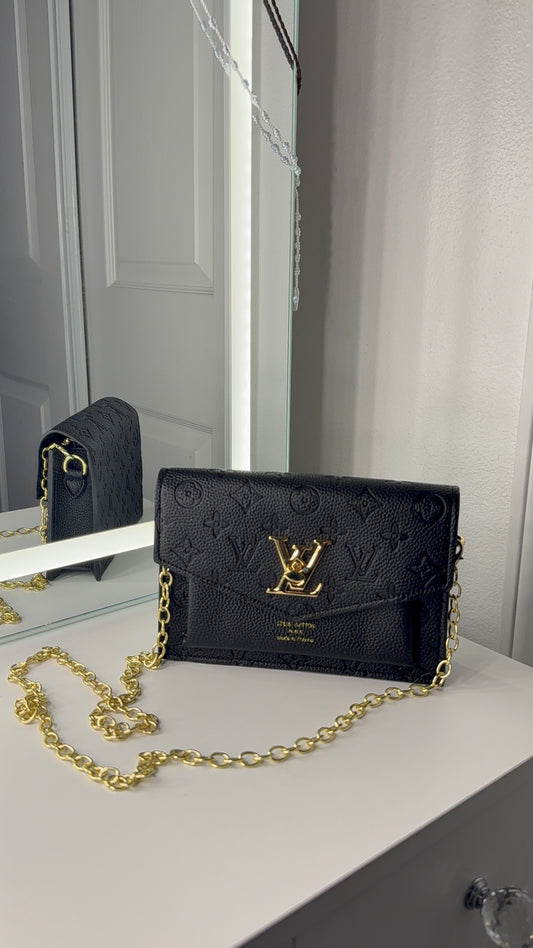 Black monogram purse - ready to ship