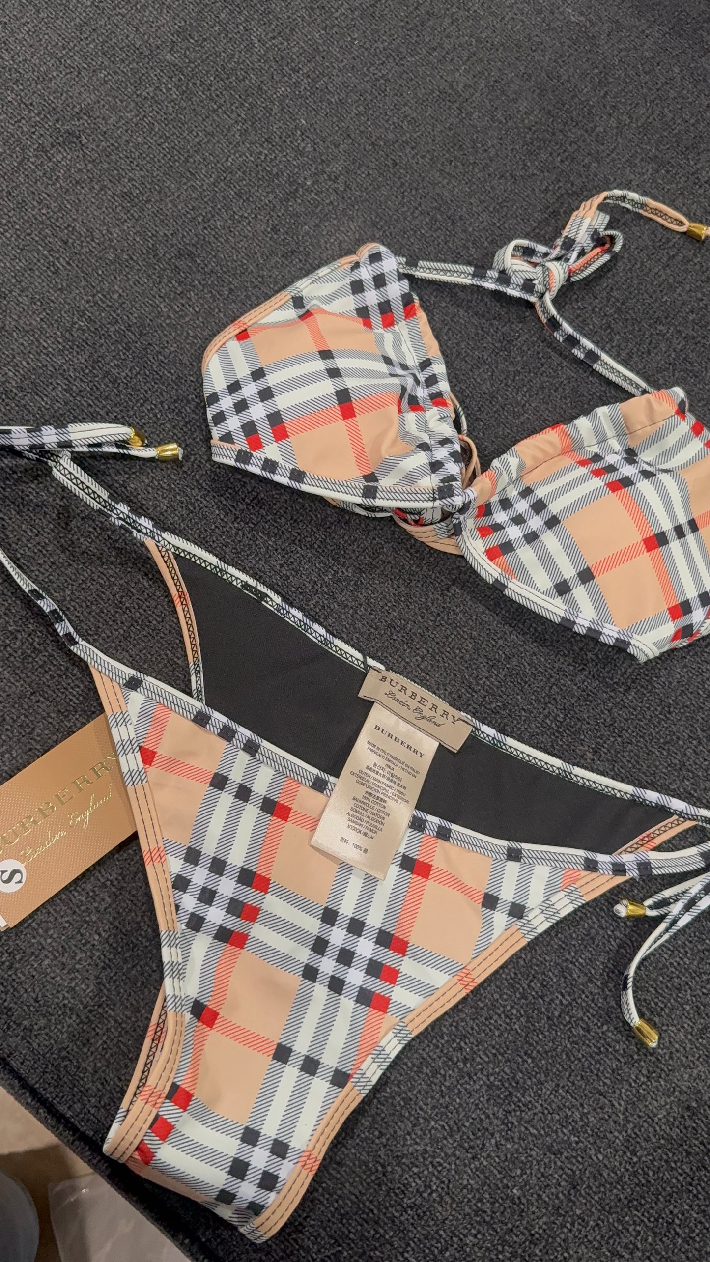 Woman’s berry bikini set