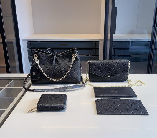 Black monogram purse set
