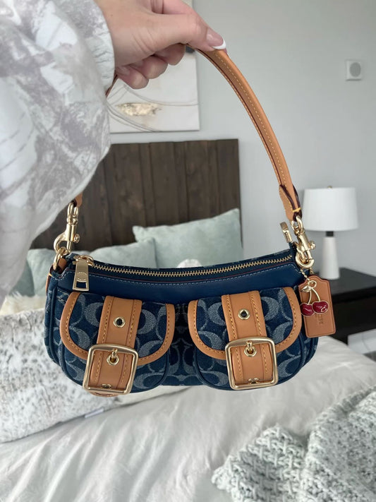 Blue denim Ashton purse
