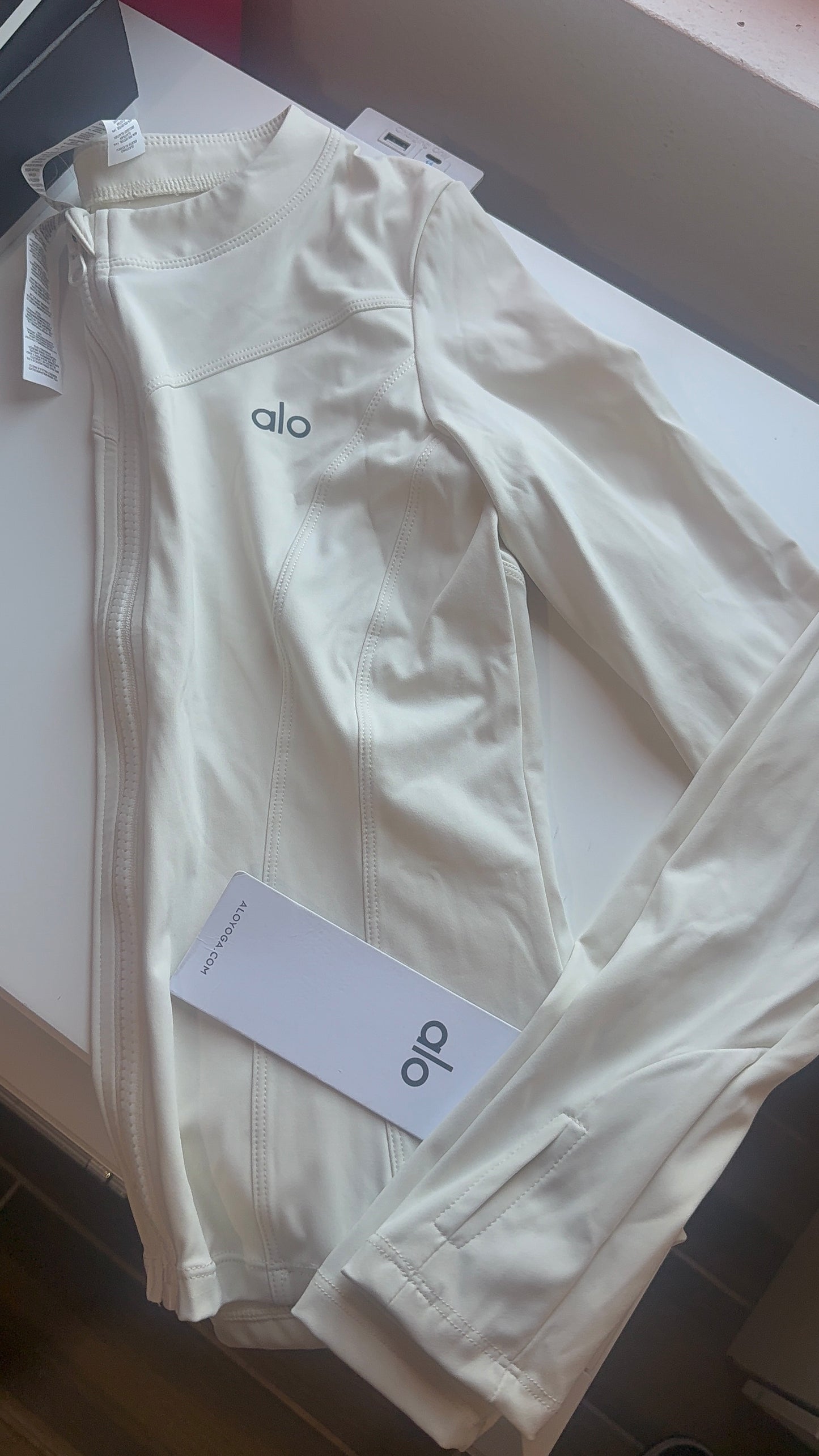 Creamy white zip up - size small