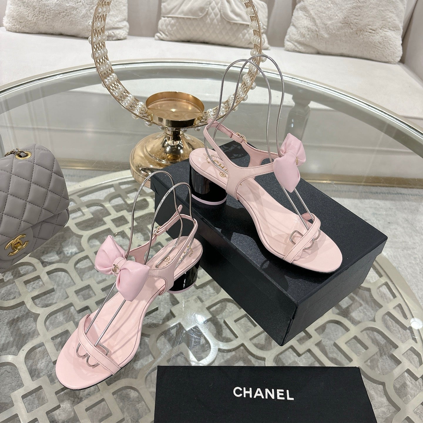 🎀Pink bow heels