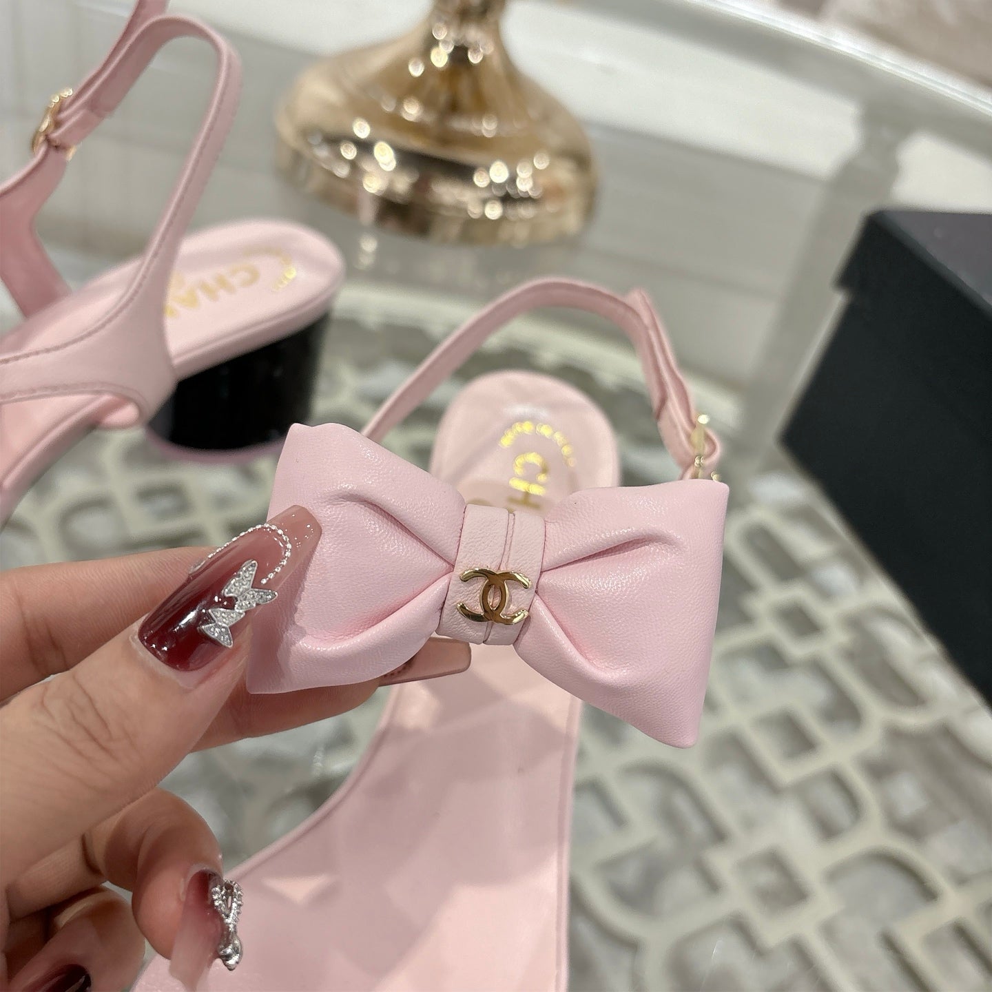 🎀Pink bow heels