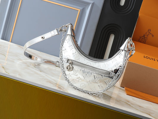 Metallic monogram purse