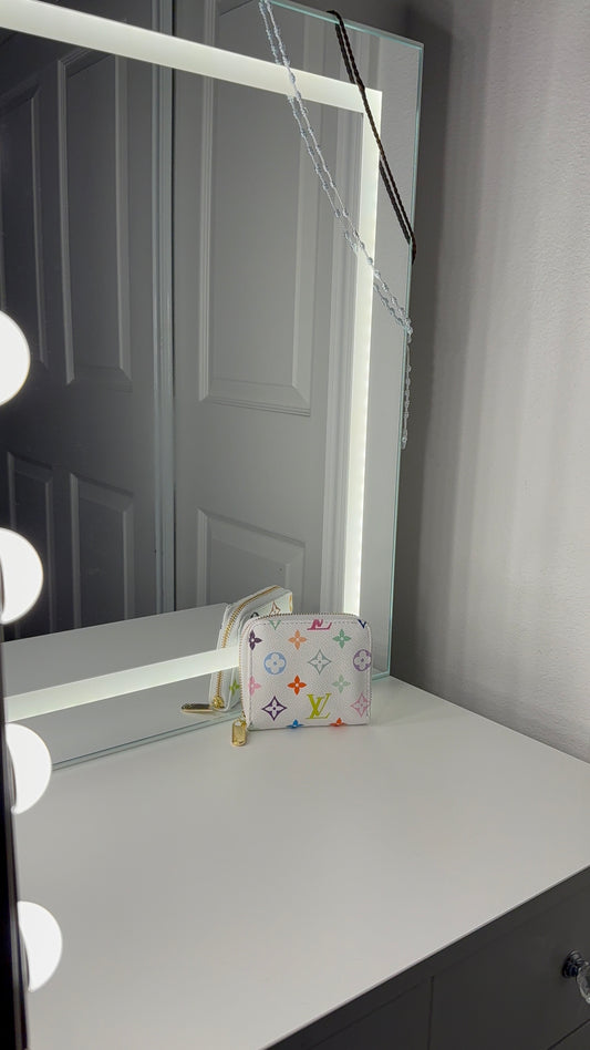 White monogram wallet - ready to ship