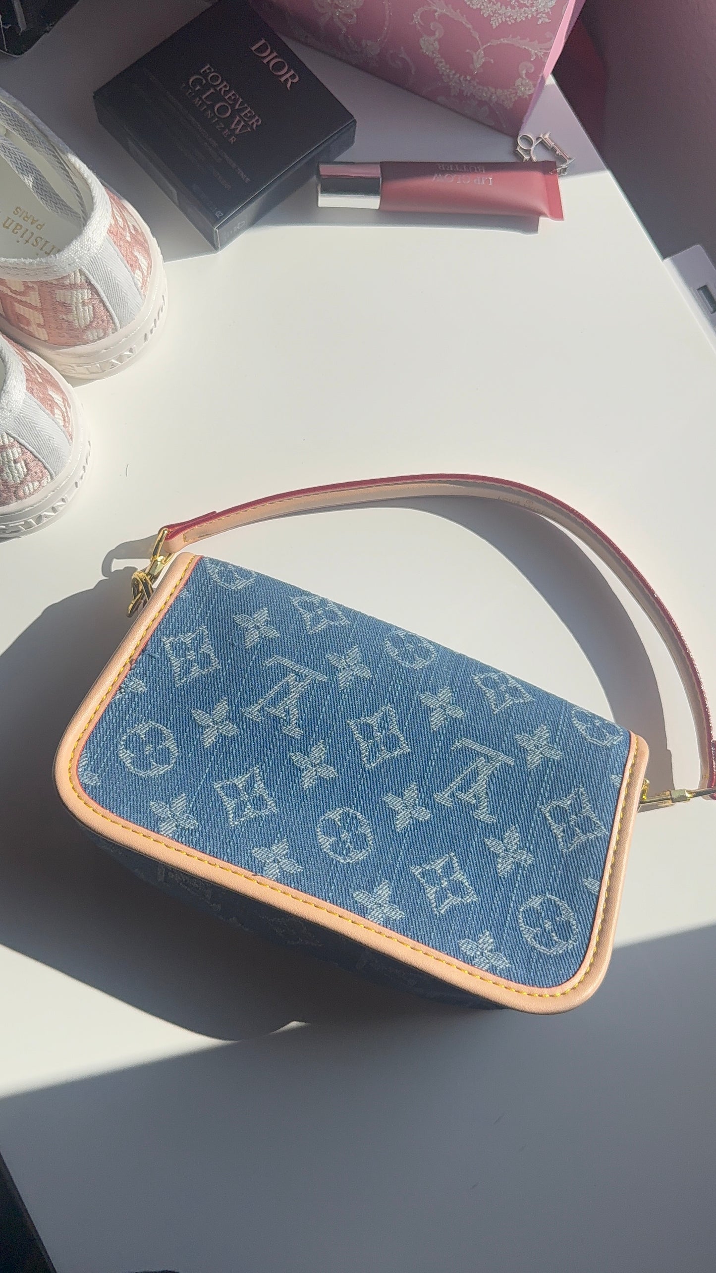 Mini denim purse