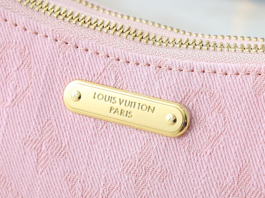 Pink monogram denim purse