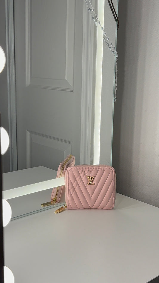 Pink monogram wallet - ready to ship