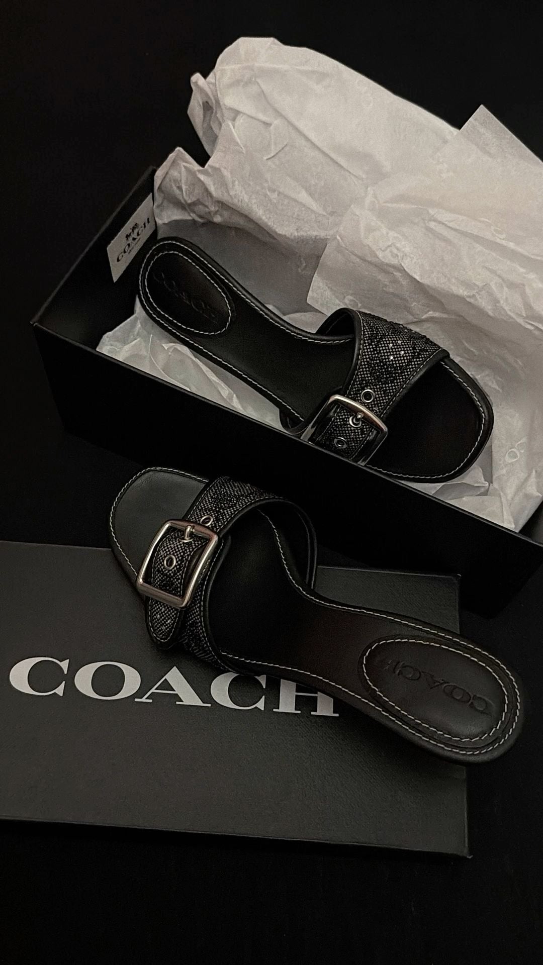Black kitten heels with bling - no box