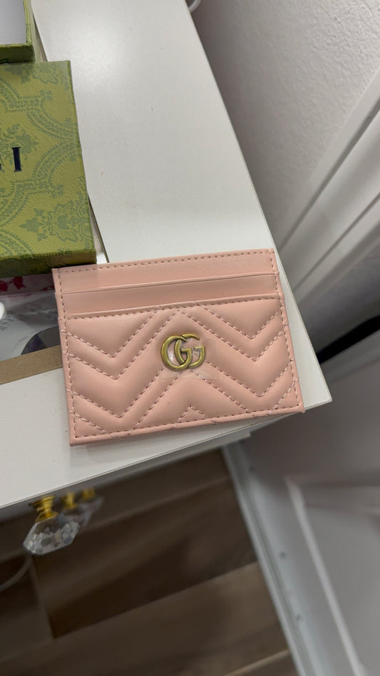 Pink GG card wallet