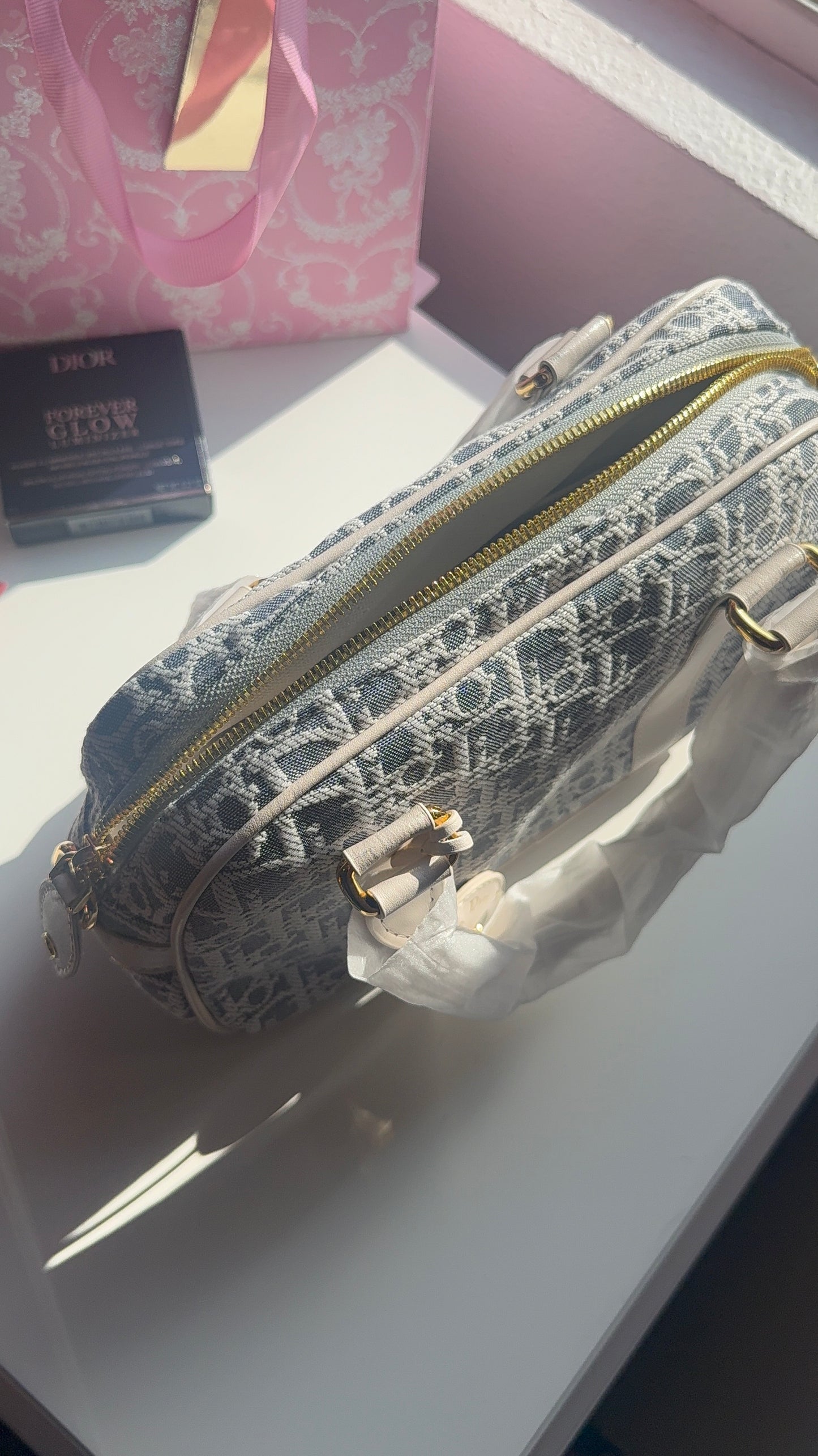 Blue monogram purse